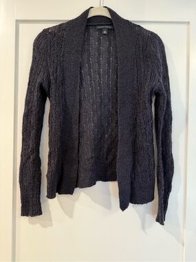 Banana Republic Navy Open-Front Lightweight Cable Cardigan (XS)